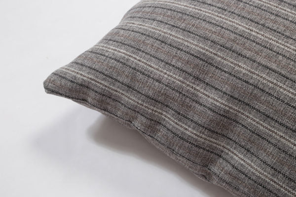 Breathe 22″ Square Feather Cushion – Grey Stripe