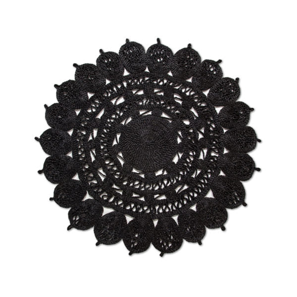 Dandelion Round Rug – Black
